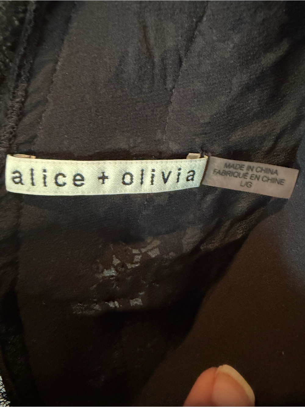 Alice and Olivia Silk Brea Lace Detail Ballon sleeve Blouse - Picture 6 of 9
